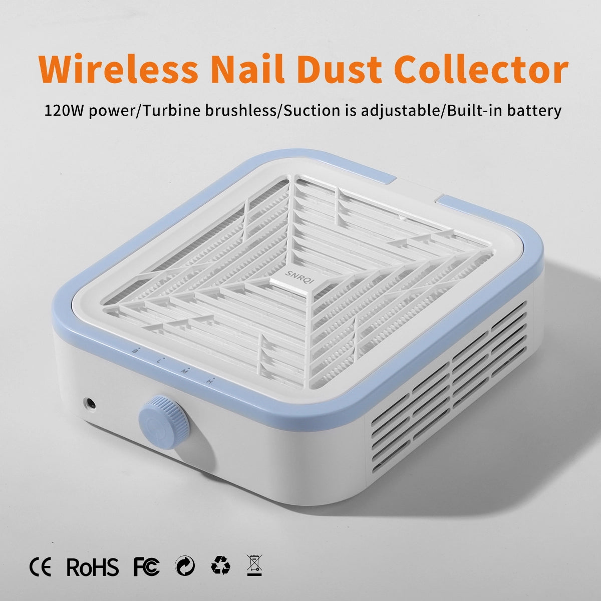 SNRQI Turbine Brushless Cordless Nail Dust Collector