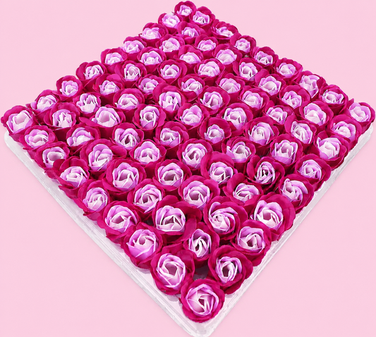 Manicure Pedicure Bath Soap Rose Flower Nail Hand & Feet - Multi Hot Pink - 81pcs