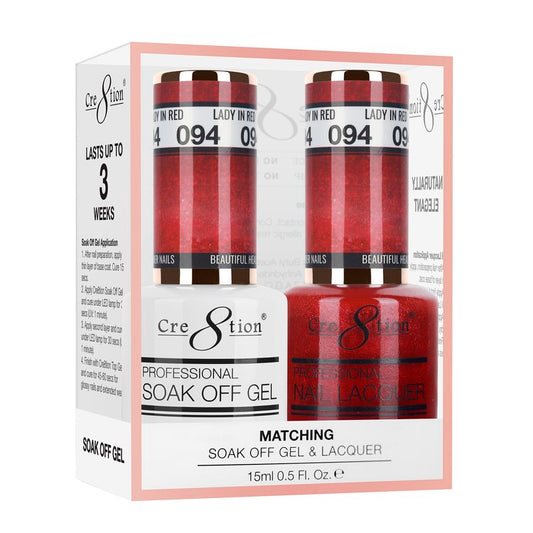 Cre8tion Duo | Matching Color Gel & Nail Lacquer #094 Lady In Red