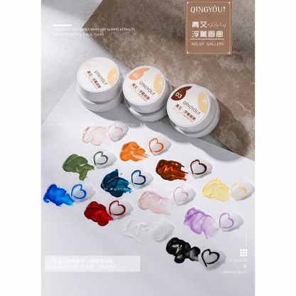 Qingyou 3D Nail Art Gel ( 12colors/set )