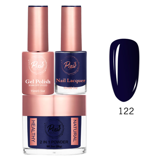 Pixie 4in1 Trio Matching (Dip/Acrylic Powder + Gel + Nail Lacquer) – 122
