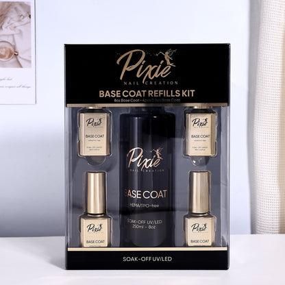 PIXIE | BASE COAT REFILLS BUNDLE - 250ml +  FREE 4x15ml(HEMA/TPO-free)