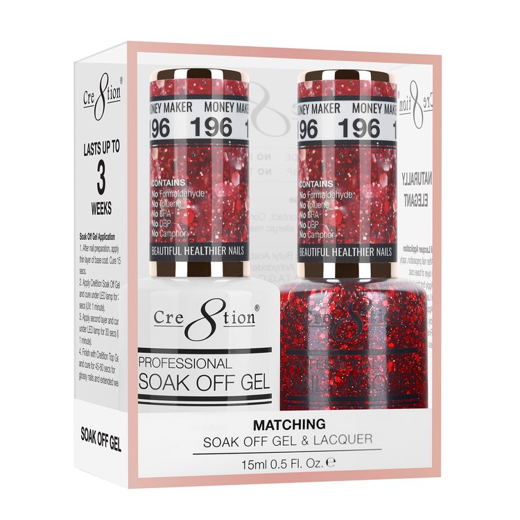 Cre8tion Duo | Matching Color Gel & Nail Lacquer #196 Money Marker