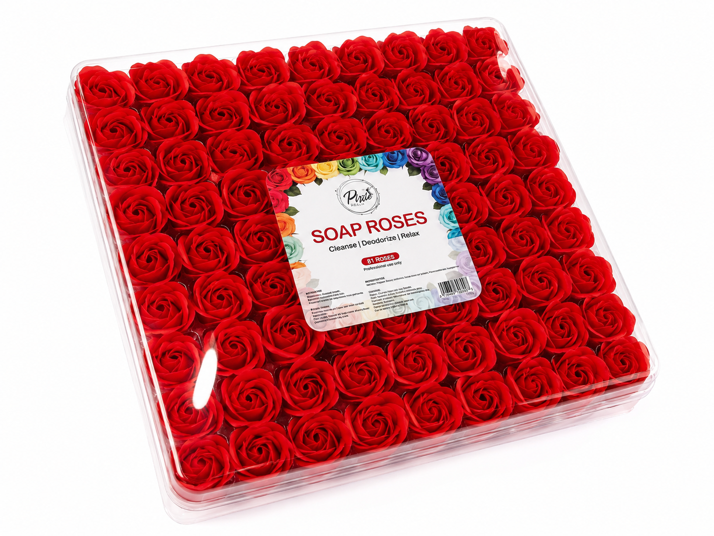 Manicure Pedicure Bath Soap Rose Flower Nail Hand & Feet - Red - 81pcs