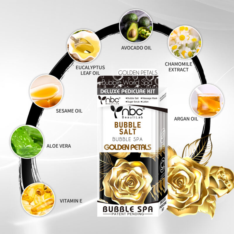 NBC Bubble World Spa 4-in-1 Pedicure kit - Gold Petals