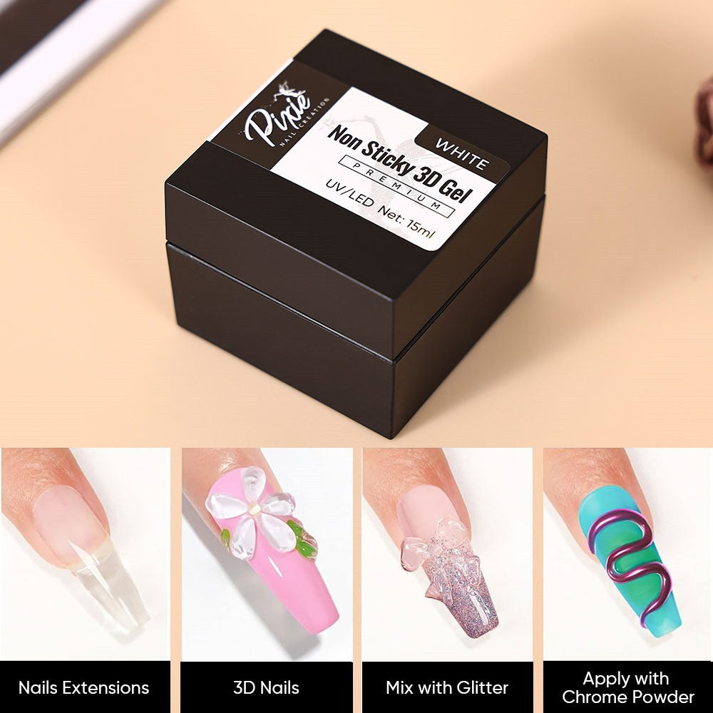 PIXIE| Non Sticky 3D Gel - WHITE