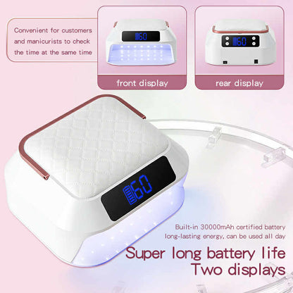 White Hybrid UV/LEDs Nail Lamp with Black Pillow top
