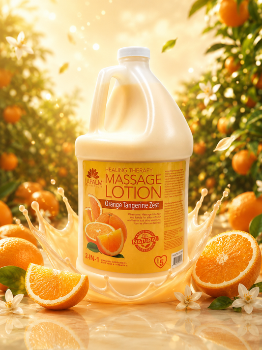 La Palm | Healing Therapy Massage Lotion - ORANGE TANGERINE ZEST - 1 Gallon