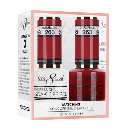 Cre8tion Duo | Matching Color Gel & Nail Lacquer #263 OverZealous