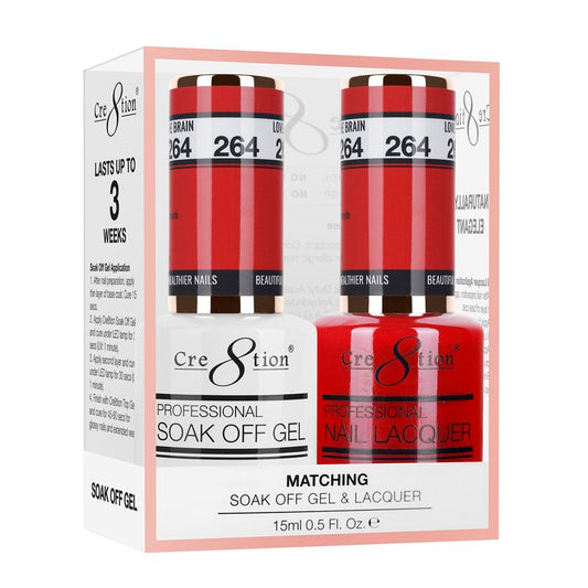 Cre8tion Duo | Matching Color Gel & Nail Lacquer #264 Love Brain