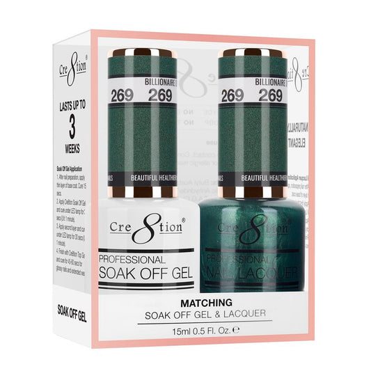 Cre8tion Duo | Matching Color Gel & Nail Lacquer #269 Billionaire Dream
