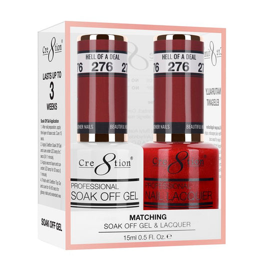 Cre8tion Duo | Matching Color Gel & Nail Lacquer #276 Hell Of A Deal
