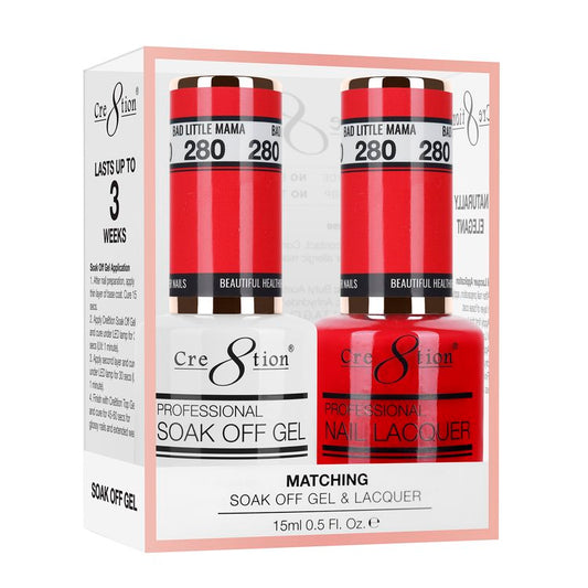 Cre8tion Duo | Matching Color Gel & Nail Lacquer #280 Bad Little Mama