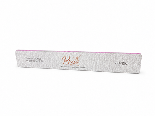 Washable Pixie Premium Square Zebra Nail File ( 80/100)