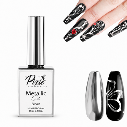 PIXIE | SILVER METALLIC GEL HEMA/TPO-free - 15ml