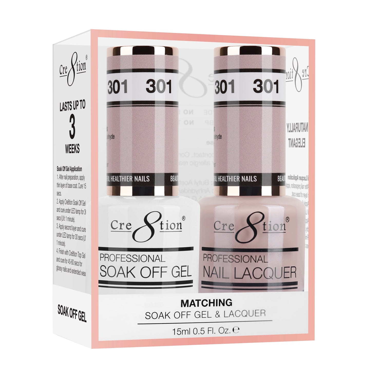 Cre8tion Duo | Matching Color Gel & Nail Lacquer -  #301