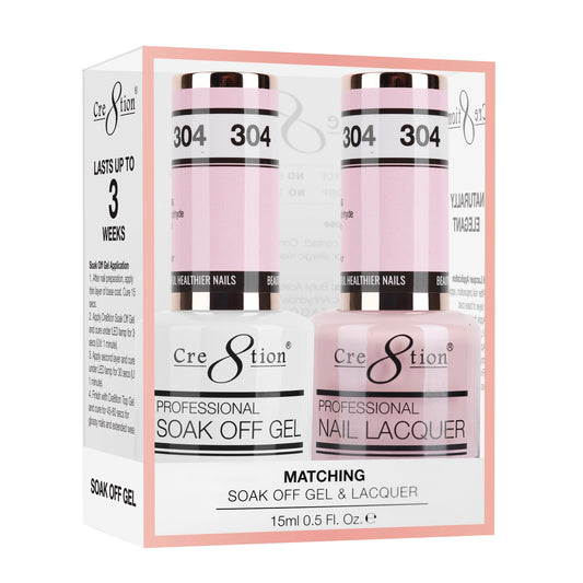 Cre8tion Duo | Matching Color Gel & Nail Lacquer -  #304