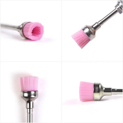 NYLON PINK CLEANING BRUSH - NAIL DRILL BIT