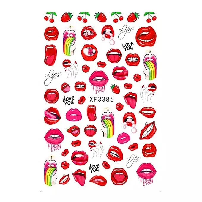 Lip - Women Nails Stickers