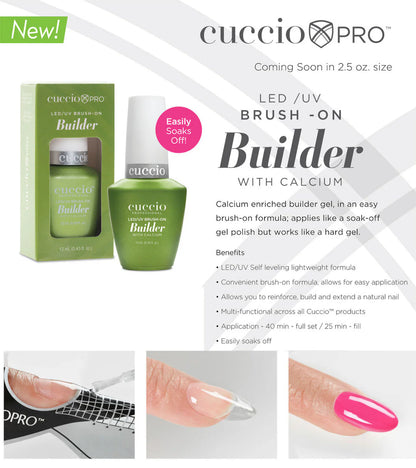 CUCCIO Brush-on Builder Gel with Calcium LED/UV  - CLEAR 0.43oz (13mL)