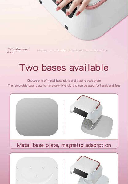 White Hybrid UV/LEDs Nail Lamp with Black Pillow top