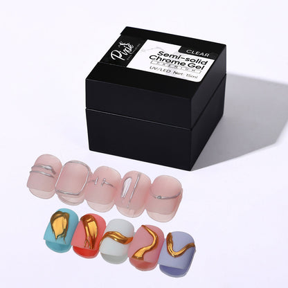 PIXIE |No Wipe Semi - Solid Chrome Gel - CLEAR