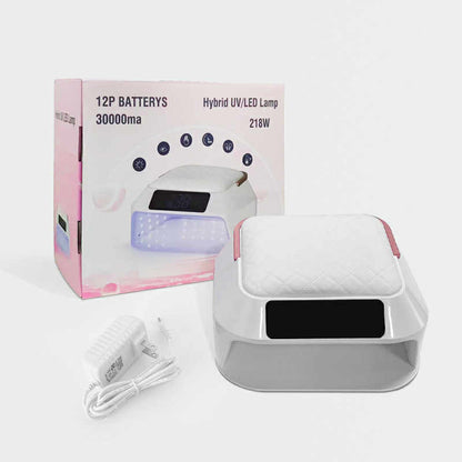 White Hybrid UV/LEDs Nail Lamp with Black Pillow top
