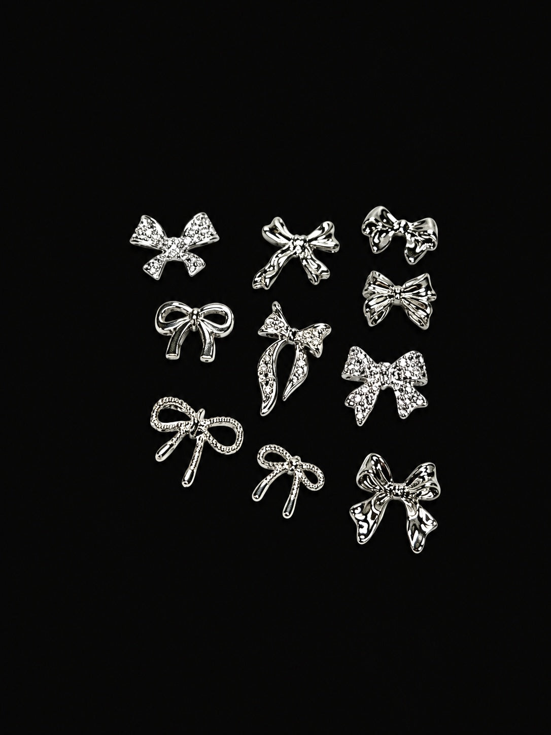 Set Charms Bow Nail Ornament