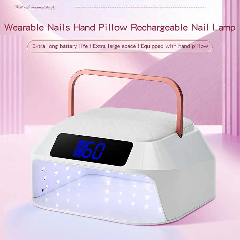 White Hybrid UV/LEDs Nail Lamp with Black Pillow top