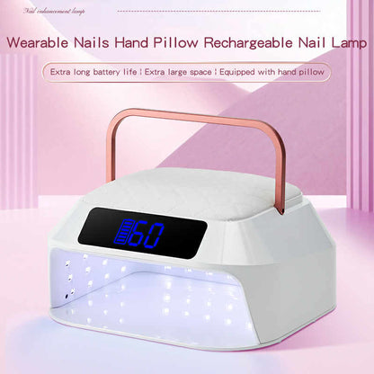 White Hybrid UV/LEDs Nail Lamp with Black Pillow top