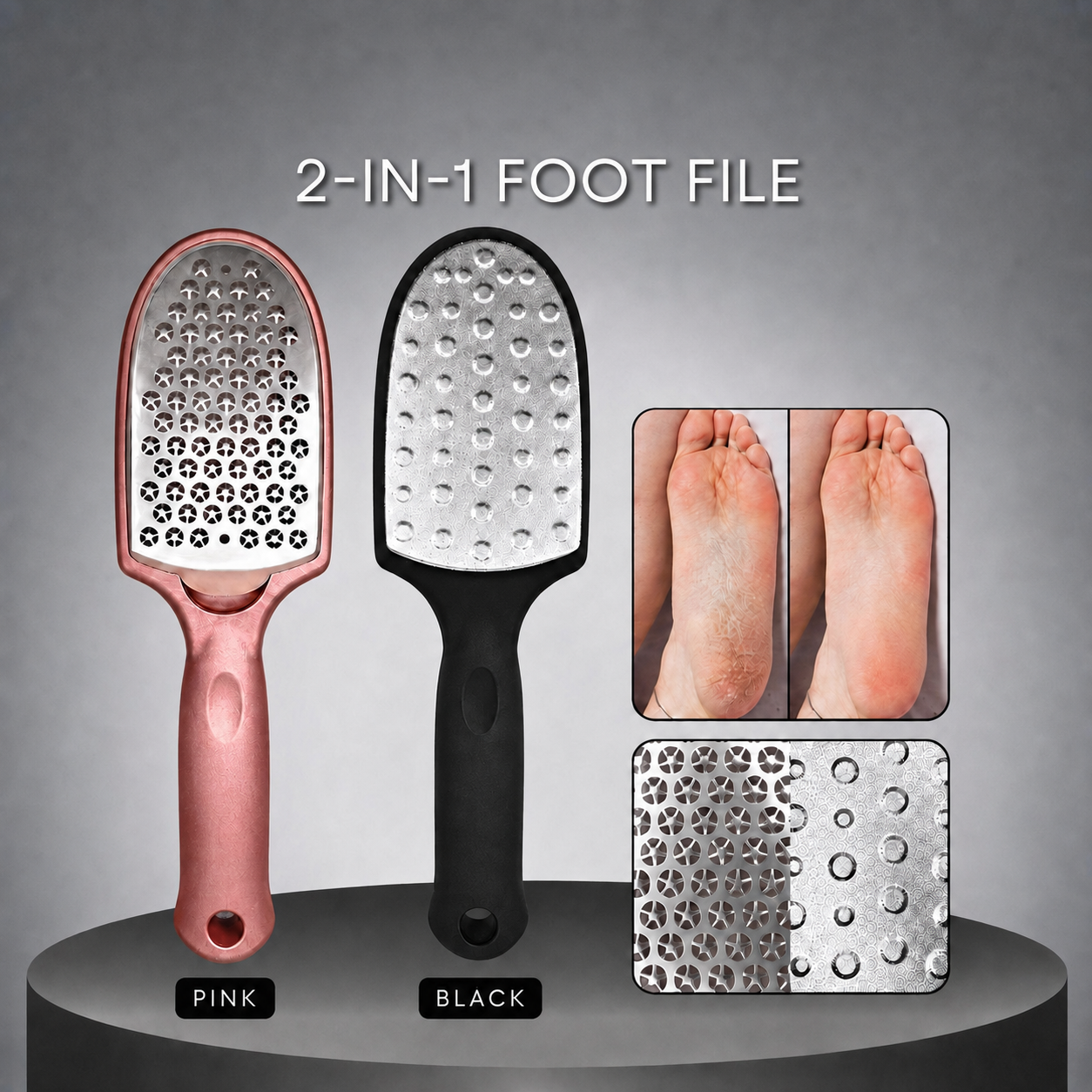 Double-Sided Foot File & Callus Remover - Black