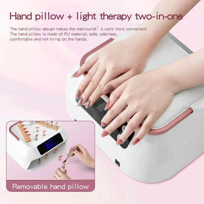 White Hybrid UV/LEDs Nail Lamp with Black Pillow top