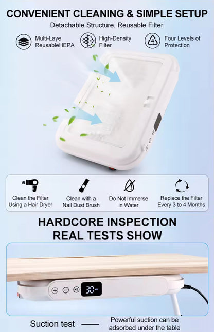 Super Strong Nail Dust Collector - Double Turbine Fan 4500RPM