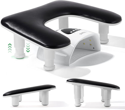 Deluxe Ergonomic U Shape Nail Arm Rest  - Adjustable Height