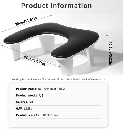 Deluxe Ergonomic U Shape Nail Arm Rest