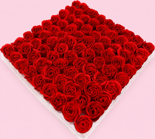 Manicure Pedicure Bath Soap Rose Flower Nail Hand & Feet - Red - 81pcs