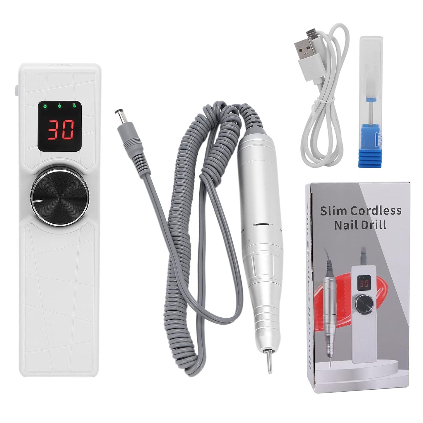 Super Slim Cordless E-File Machine - 3000RPM