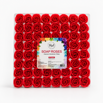 Manicure Pedicure Bath Soap Rose Flower Nail Hand & Feet - Red - 81pcs