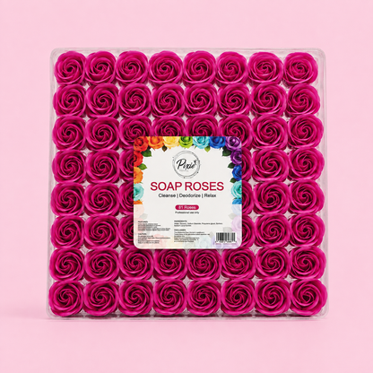 Manicure Pedicure Bath Soap Rose Flower Nail Hand & Feet - Hot Pink - 81pcs
