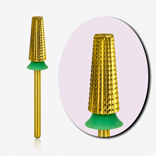 COARSE- 5 IN 1 STRAIGHT CUT NAIL DRILL BIT - 6.0MM GOLD