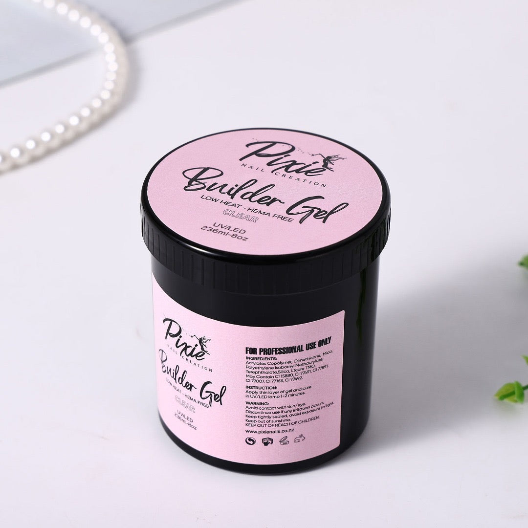 Builder Gel in Pot - CLEAR  - LOW HEAT (225g ) NEW FORMULA