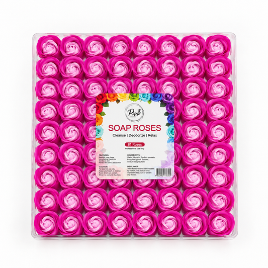 Manicure Pedicure Bath Soap Rose Flower Nail Hand & Feet - Multi Hot Pink - 81pcs