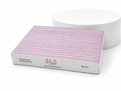 Washable Pixie Premium Square Zebra Nail File ( 80/100)