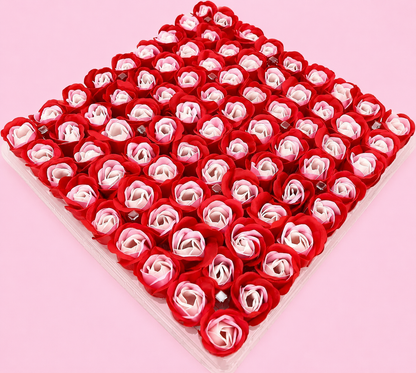 Manicure Pedicure Bath Soap Rose Flower Nail Hand & Feet - Multi Red - 81pcs