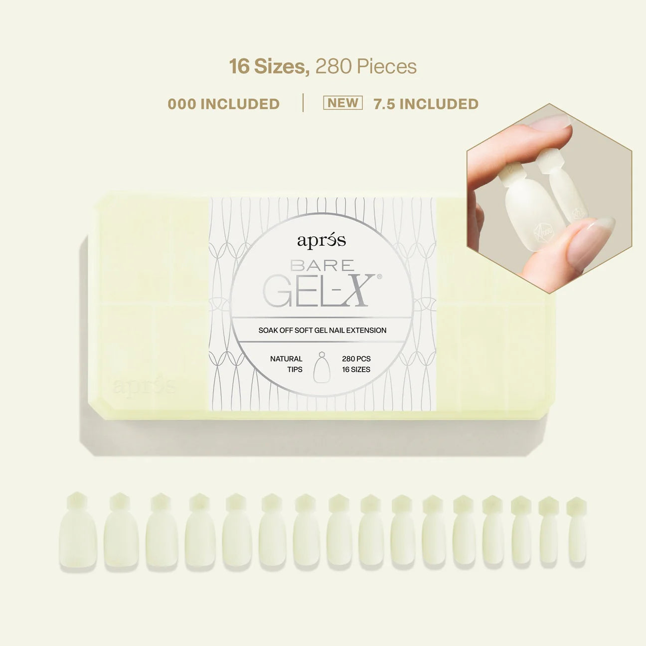Apres Bare Gel-X Tips 280pcs Box - 16 Sizes