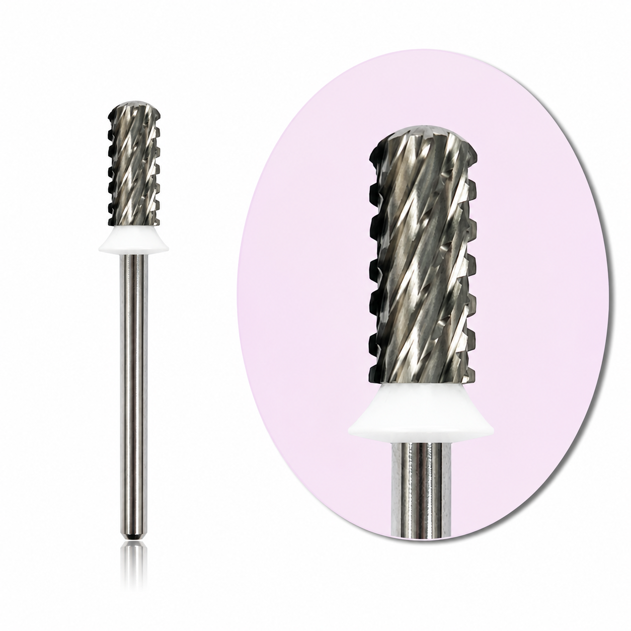(5XC)- SILVER - SMALL BARREL SMOOTH TOP NAIL DRILL BIT