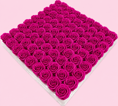 Manicure Pedicure Bath Soap Rose Flower Nail Hand & Feet - Hot Pink - 81pcs