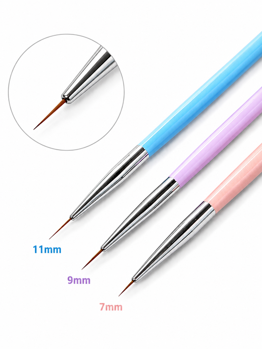 Set Brush Nail Art Liner - 3PCS