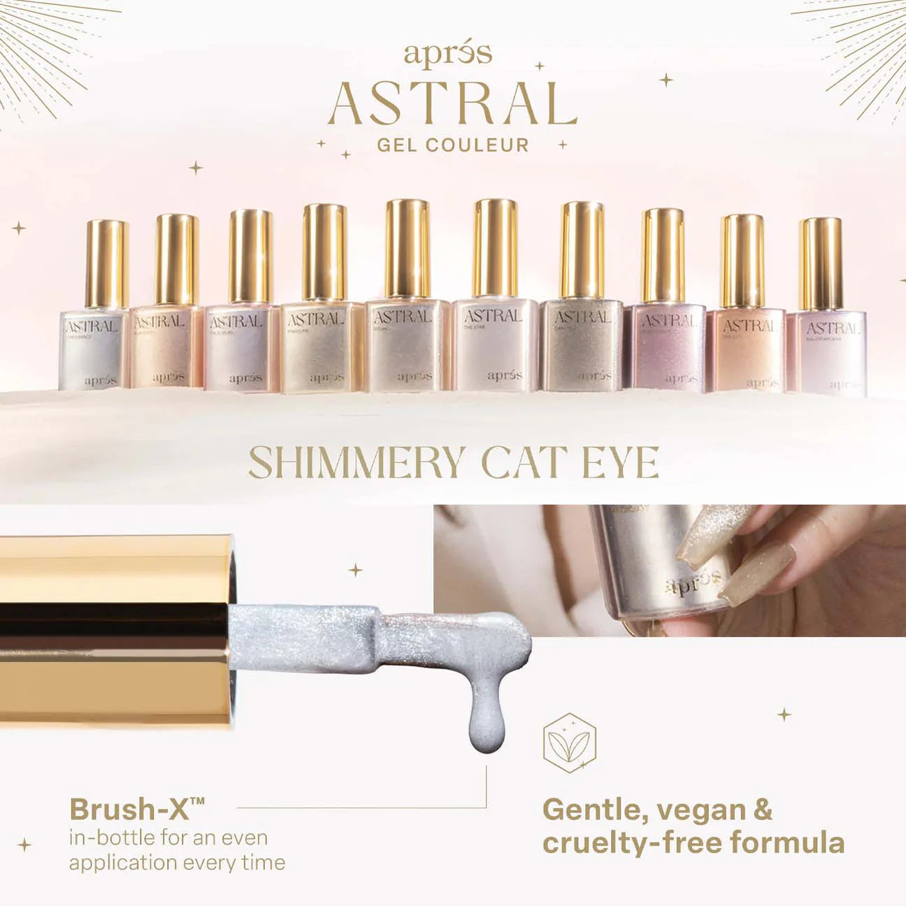 APRES | Astral Gel (HEMA-Free & TPO-Free) - CE09 (10ml) The Sun - Shimmery Cat Eyes