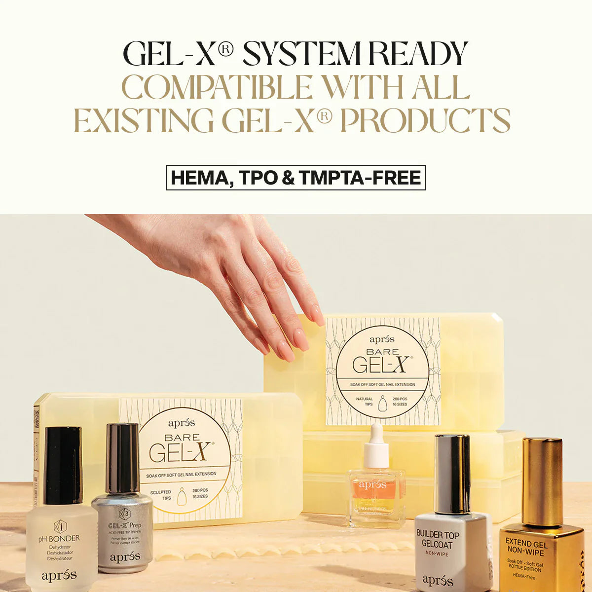 Apres Bare Gel-X Tips 280pcs Box - 16 Sizes